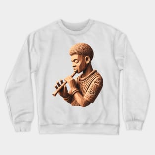 Afrocentric Man Wooden Carving Crewneck Sweatshirt